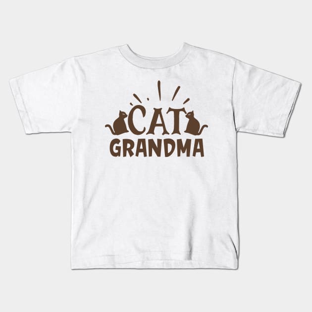 Cat Grandma Kids T-Shirt by P-ashion Tee